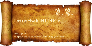 Matuschek Milán névjegykártya